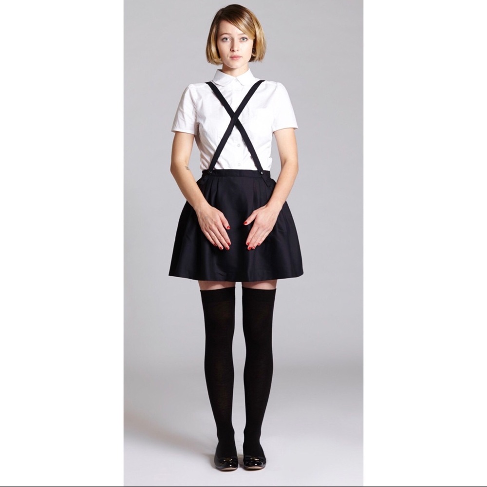 Le’cole Des Femmes Cross Suspender Skirt Medium